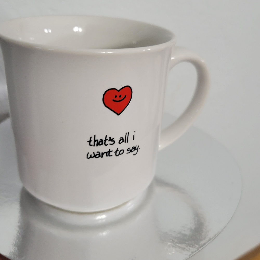 Heart Emoji That's All I Want To Say coffee cup mug Love You Valentine - Picture 3 of 6